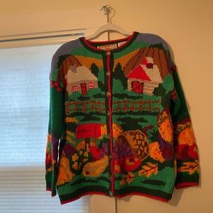 Beautiful Vintage Hand Knitted Fall Sweater